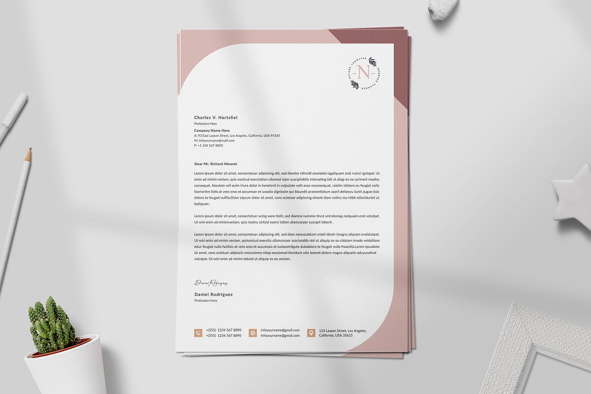 Letterhead Template Word, a Stationery Template by ResumeDevisers (Photo 2 of 7)