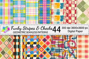 Funky Stripes & Checks Patterns, a Pattern Graphic by Canvas Craft