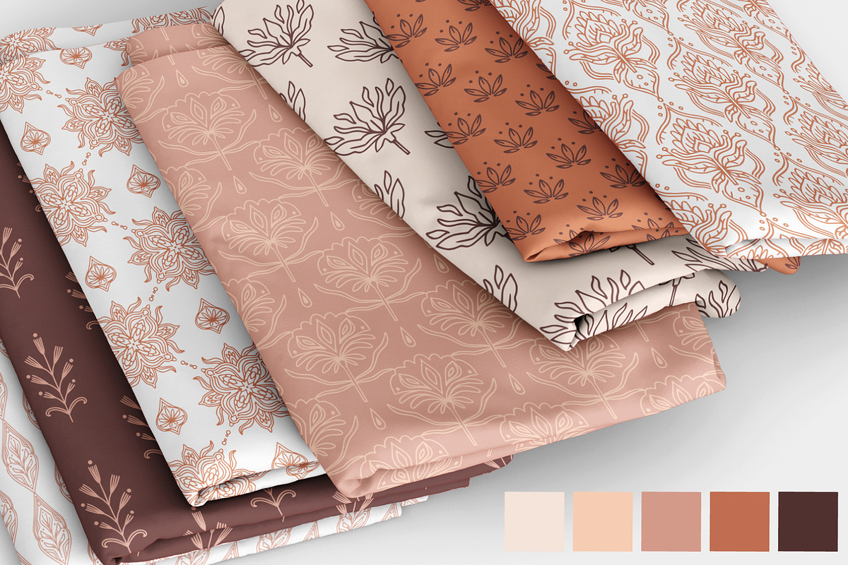 FOLK FLOWERS patterns, elements, an Outline Icon by Lena Nikolaeva (Photo 9 of 12)