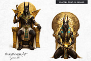 Egyptian God Anubis clipart Set, an Education Illustration by ThatsDesignArt (Thumbnail 10 of 10)