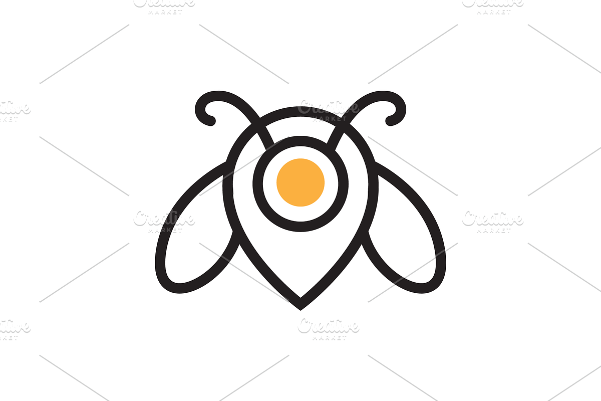 bee insect point place store logo, a Branding & Logo Template by devastd