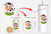 Happy Cow Face Clipart, a Graphic by Artnoy (Thumbnail 4 of 5)