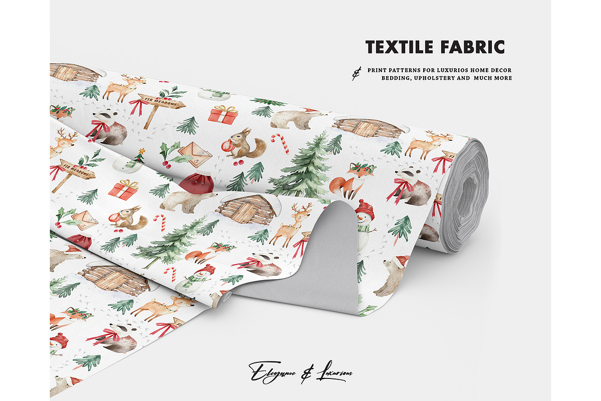 Woodland Xmas party seamless pattern, a Texture Graphic by Milatoo (Photo 3 of 3)