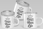 Queen of Mom Life T-Shirt Design SVG, an Object Illustration by Ghagra (Thumbnail 4 of 7)