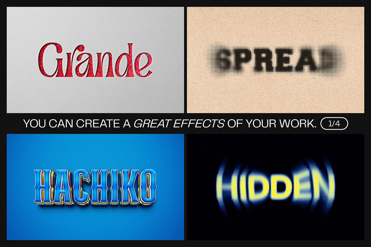 12 Text Effect Templates, a Layer Style Add-On by iDoodle Studio (Photo 3 of 6)