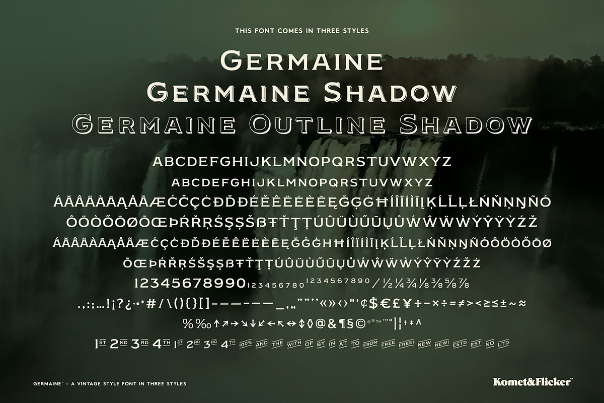 Germaine - A Vintage Style Font, a Serif Font by Komet & Flicker (Photo 15 of 15)
