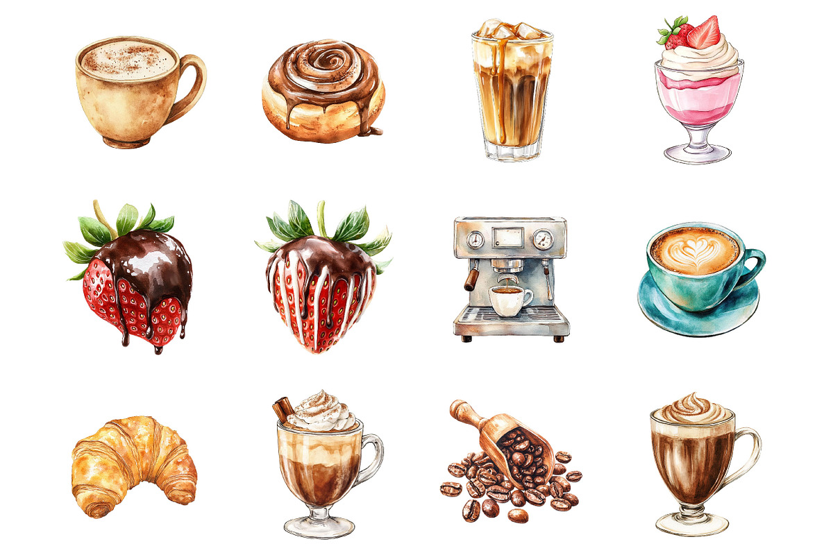 Coffee Hand Drawn Clipart, a Seasonal Illustration by Designking (Photo 2 of 5)
