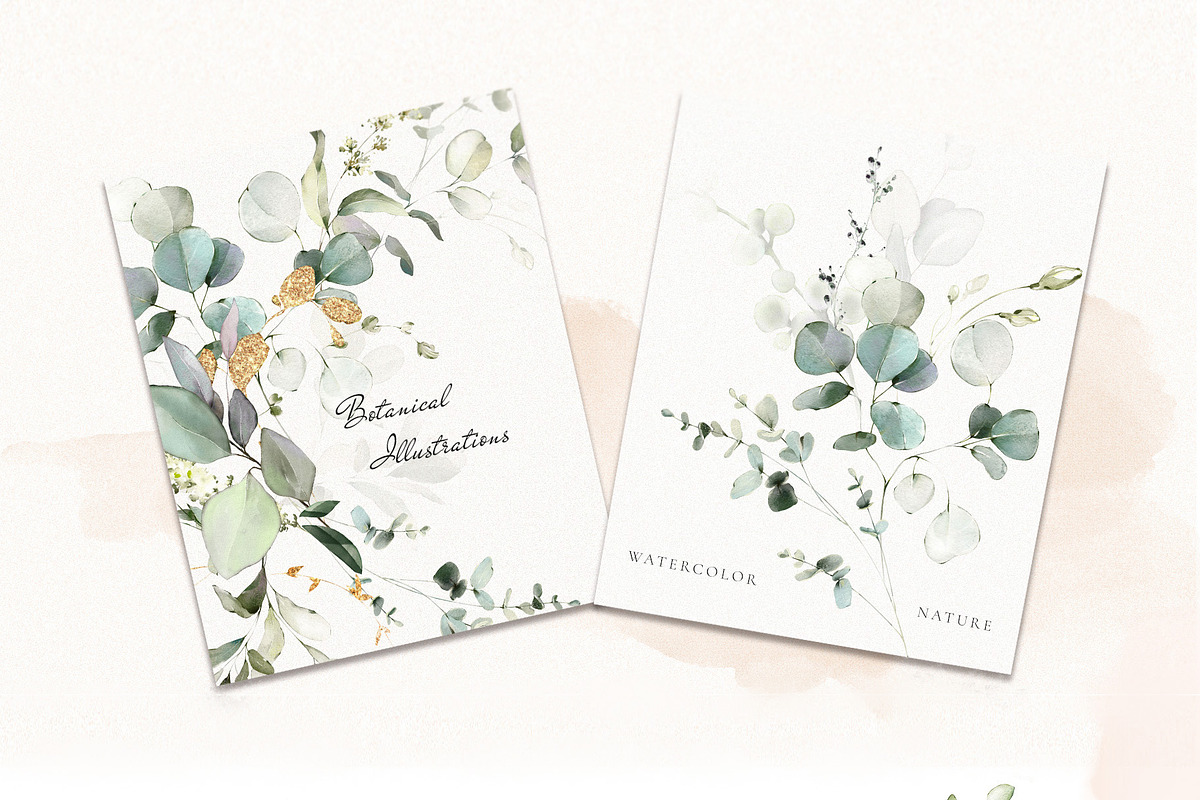 Green watercolor herbs, leaves, a Decorative Illustration by Lisima (Photo 3 of 19)