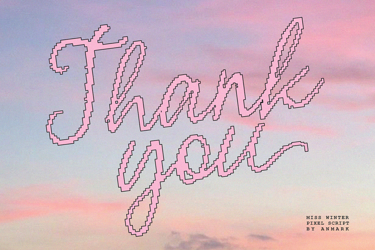 Miss Winter A Cozy Pixel Script Font, a Font by AnMark (Photo 11 of 11)