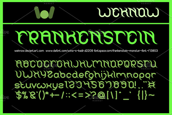 frankenstein monster font preview 7