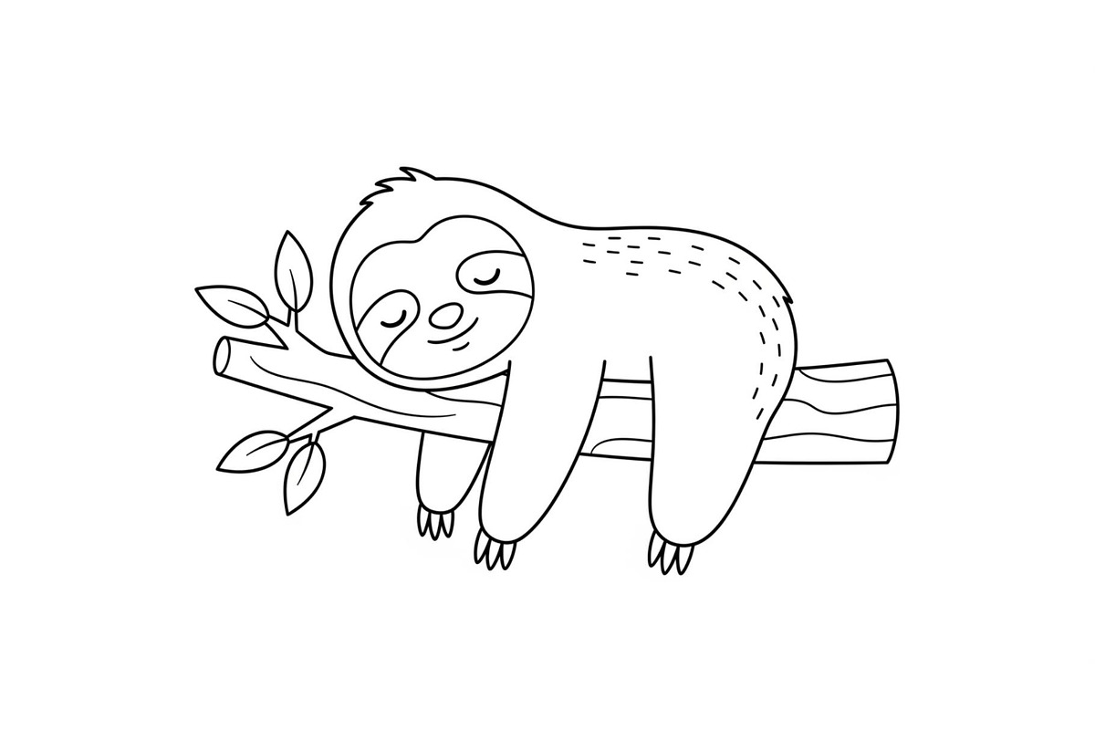 Cute Sloth Line Art Bundle, an Illustration by musafir_fashion (Photo 27 of 51)