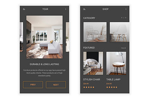 Furniture Store & Ecommerce Psd App