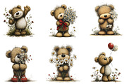 Whimsical Spring Teddy Bear Clipart, an Illustration by Designking (Thumbnail 3 of 7)