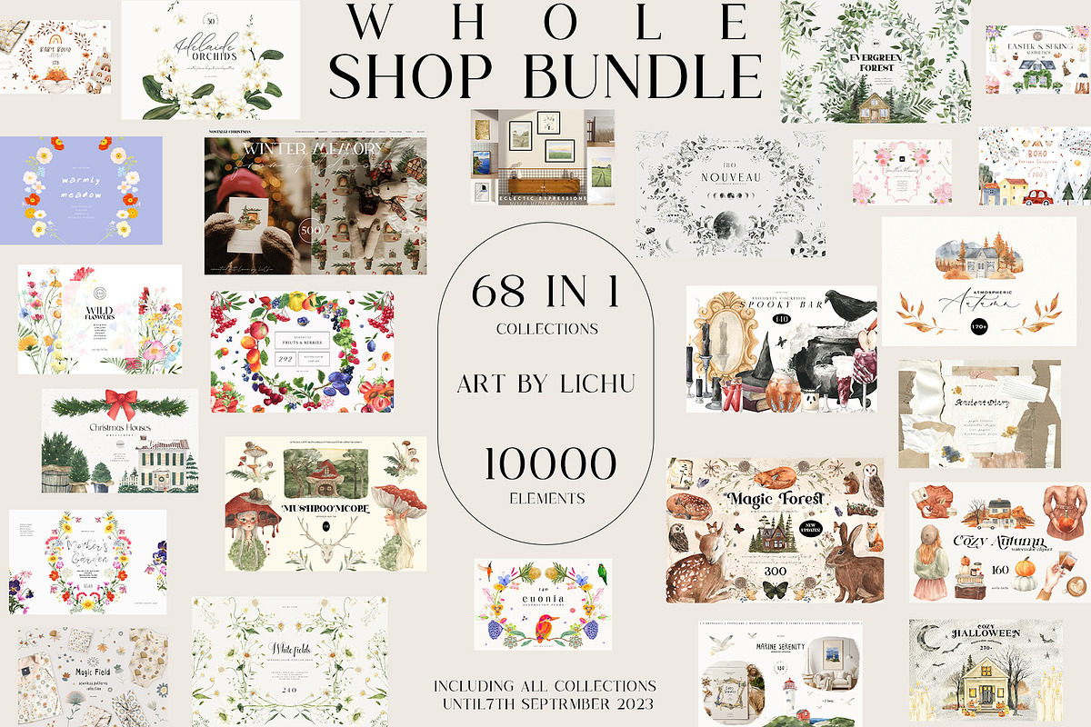 BUNDLE 10000 - 68 IN 1 graphic, an Illustration by LiChu Art (Photo 1 of 69)