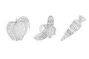 15 Fruits &Vegetables coloring pages, a Decorative Illustration by Somjai King (Thumbnail 2 of 6)