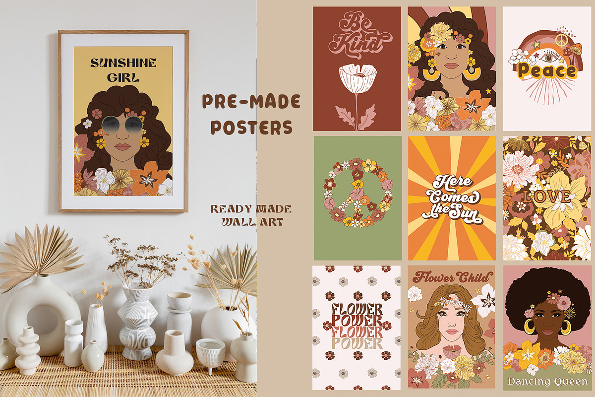 Flower Power - Retro Vectors, an Illustration by Twigs and Twine (Photo 8 of 9)