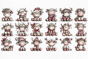 Christmas Highland Cow Clipart, an Illustration by Craft Nest (Thumbnail 5 of 6)