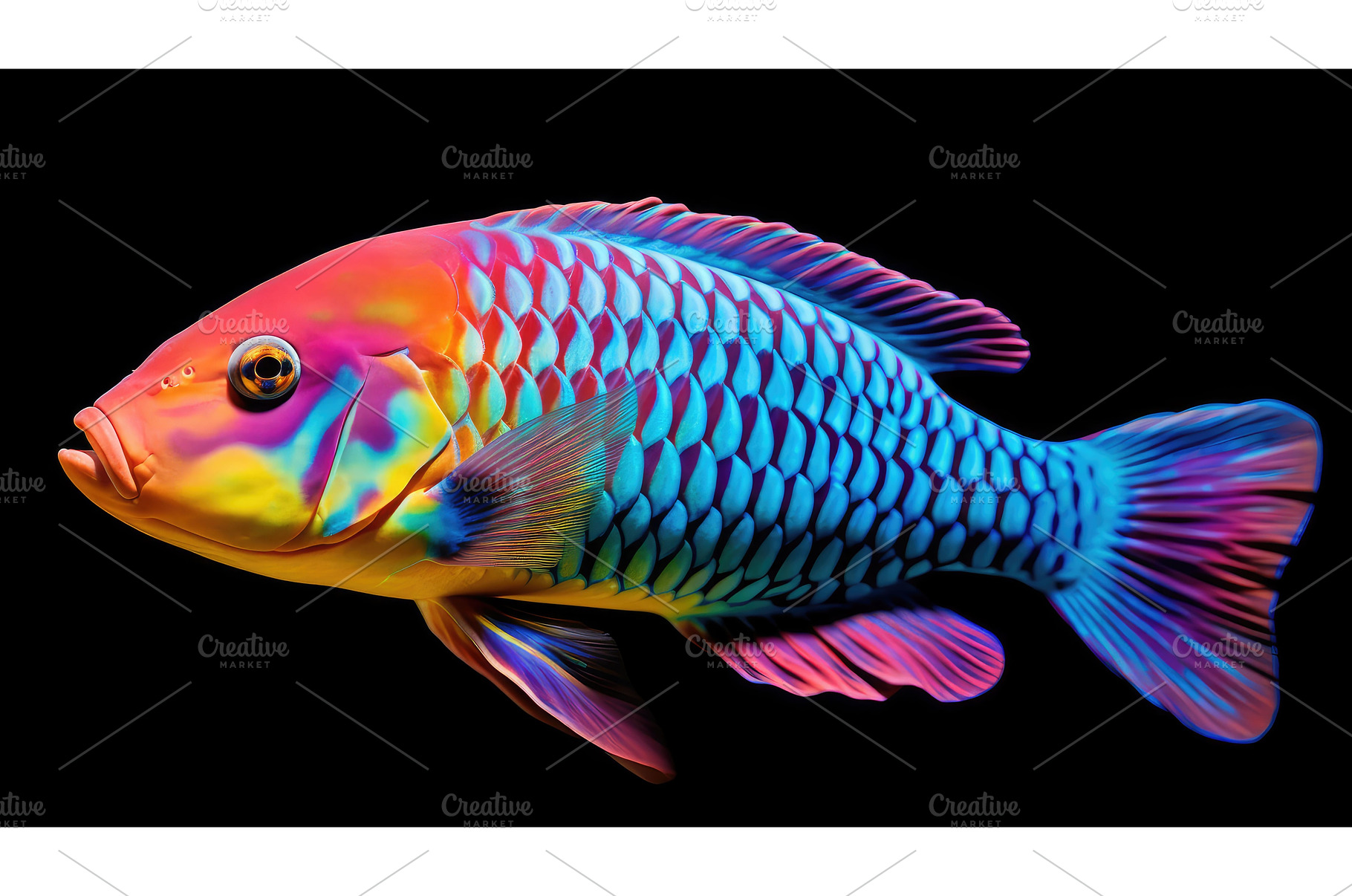 tropical coral parrotfish ai, an Animal Photo by pikepicture