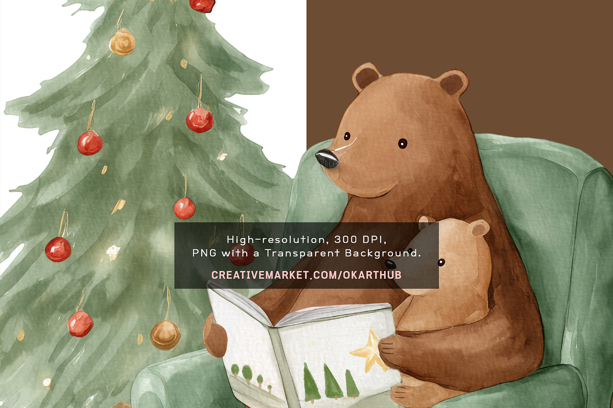 Cute Christmas Clipart – 53 PNG, a Seasonal Illustration by OKArtHub (Photo 5 of 9)