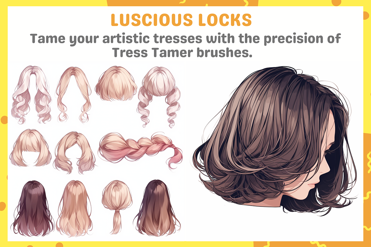 Procreate Hair Brushes, a Brush Add-On by nikiartcorner (Photo 4 of 8)