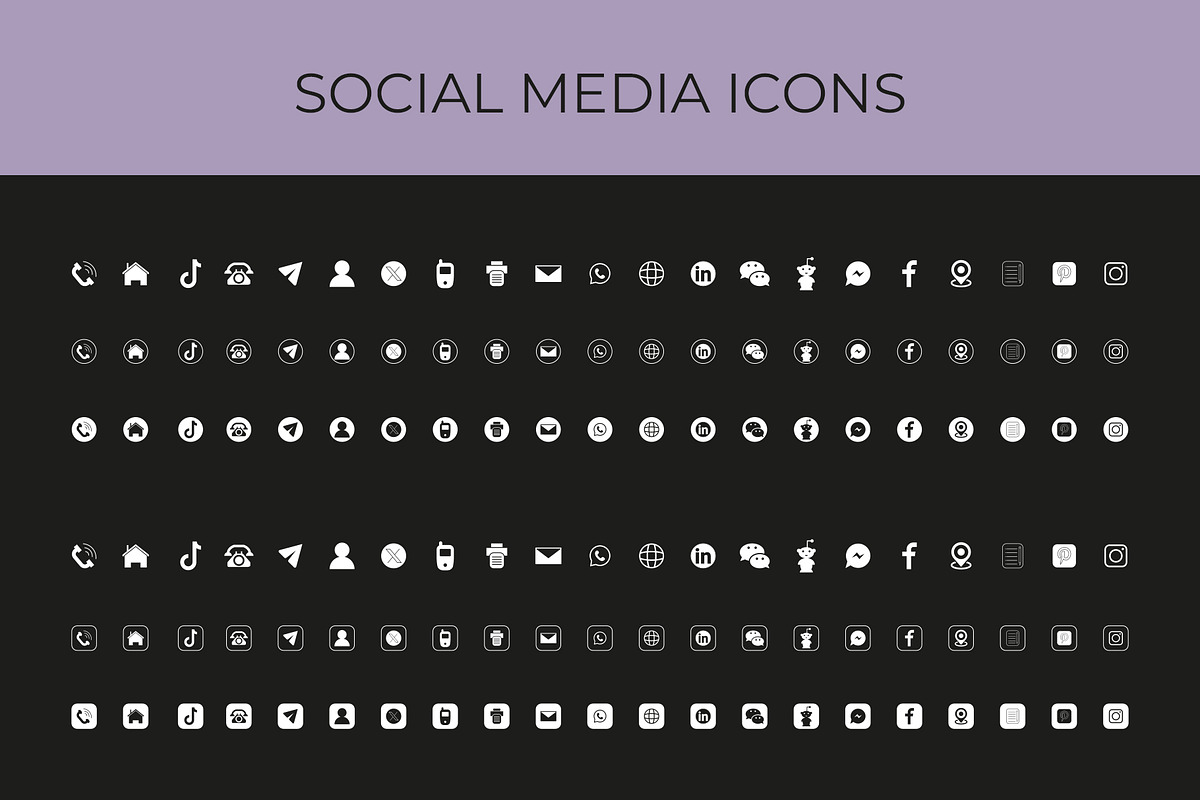 Social media icons set, an Icon by Lakhan1998 (Photo 2 of 3)