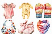 Baby Clothes Watercolor Clipart, an Illustration by Craft Nest (Thumbnail 5 of 6)