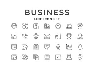 Set line icons of business, an Outline Icon by motorama