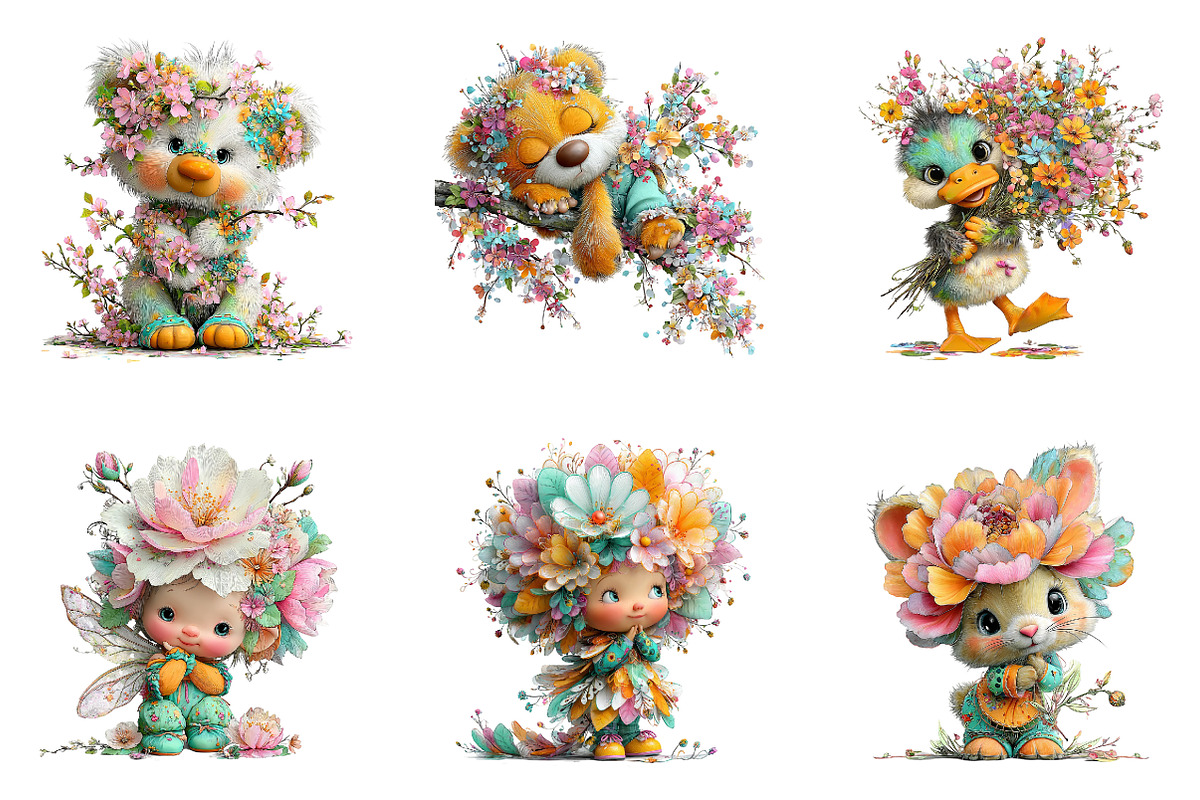 Spring Flower Baby Clipart, a Seasonal Illustration by CreationArt (Photo 2 of 5)