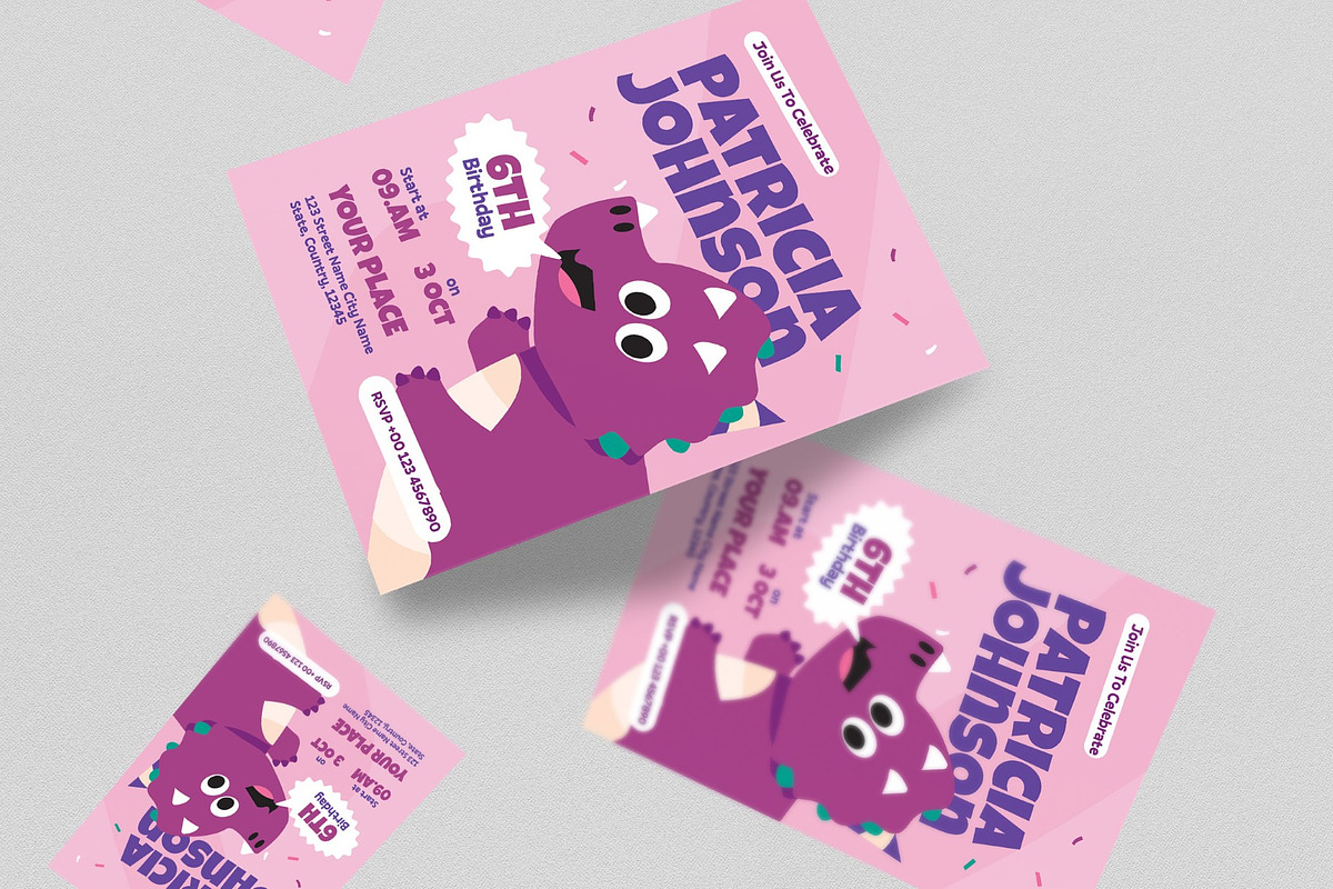 Kids Birthday Party Invitation, an Invitation Template by graphicook (Photo 2 of 3)
