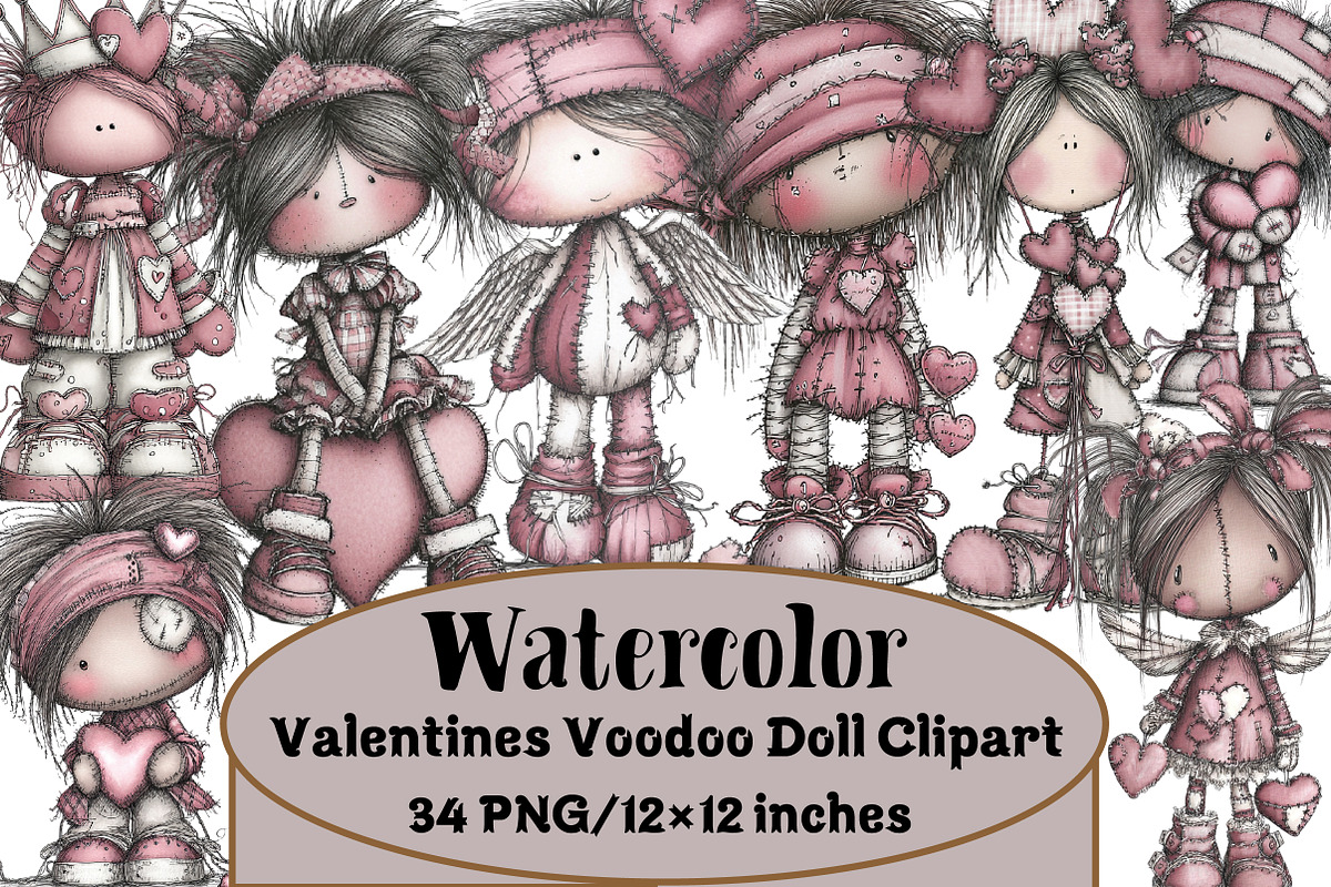 Valentines Voodoo Doll Clipart, an Illustration by Design Market (Photo 1 of 3)