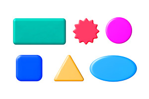 Set of different colorful 3d shapes, an Object Illustration by Abscent