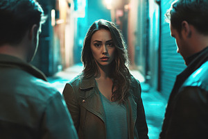 Tension in a dimly lit alley, a Photo by Beautiful things