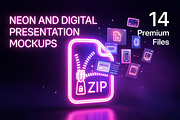 Neon Glow Digital Logo Mockup PSD, an Advertising Mockup by Dreamanart (Thumbnail 2 of 3)
