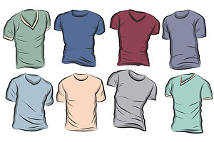 16 Hand-drawn Vector Tshirt Template