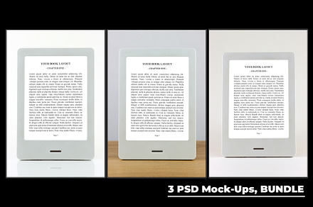 E-Book Reader,3 PSD Mock-Ups,BUNDLE