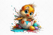 Whimsical Easter Funny Chick Clipart, an Illustration by Craft Nest (Thumbnail 10 of 11)