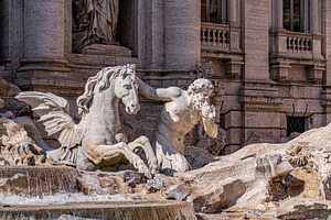 Famous Fountain de Trevi in the heart of Rome, Italy, an Architecture Photo by Anna Bogush