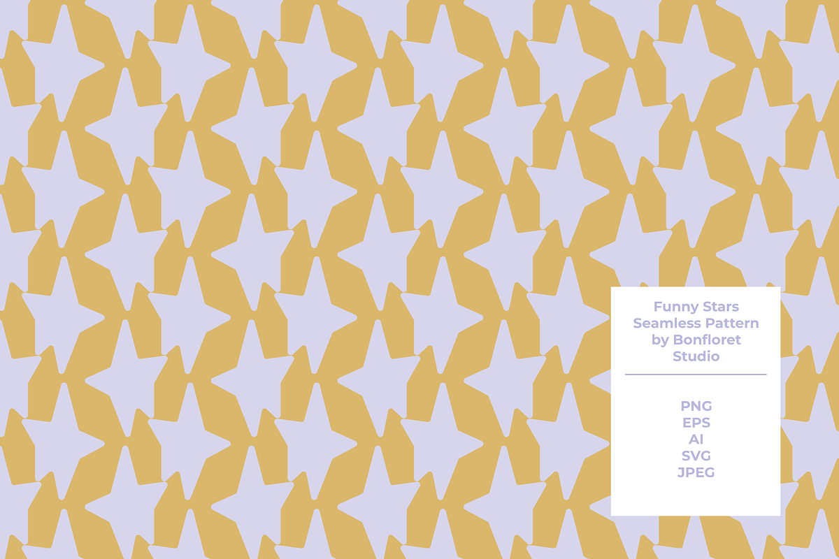 Funny Stars Seamless Pattern, a Pattern Graphic by Bonfloret Studio (Photo 1 of 3)
