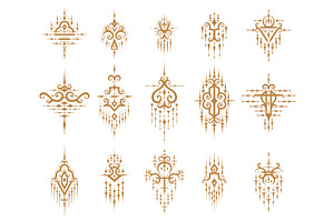 Sacred oriental thai symbols, a Decorative Illustration by Vector Tradition