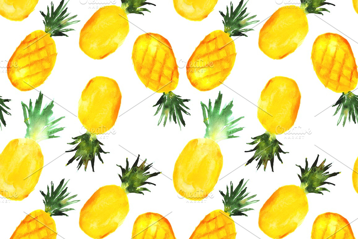Watercolor summer patterns (4+bonus), a Pattern Graphic by Katerina Tova (Photo 2 of 10)