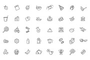 Vector Outline Breakfast Flat Icons, an Outline Icon by Tettygreen (Thumbnail 2 of 2)