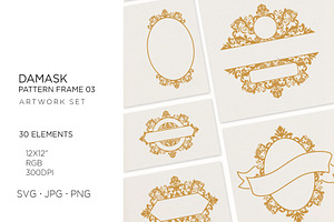 30 Damask  pattern frames 03