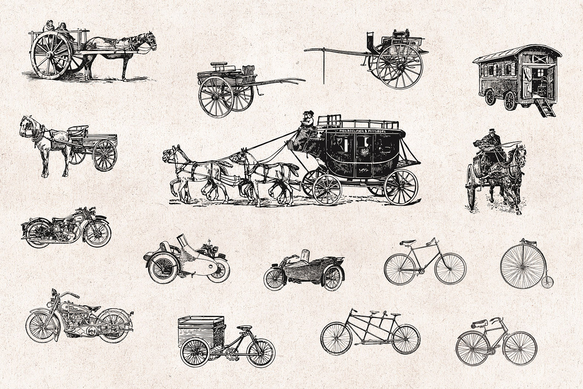 Transportation Engravings Set, an Illustration by Graphic Goods (Photo 3 of 8)