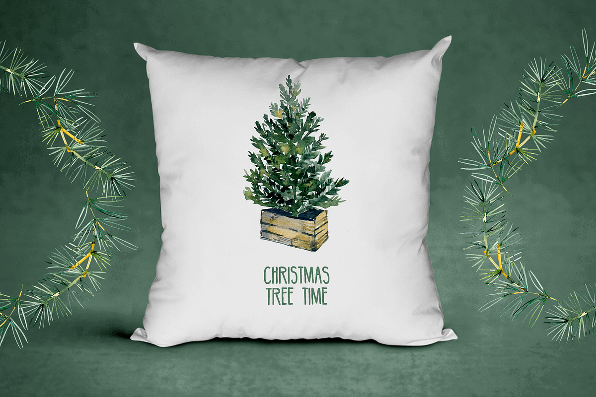 Watercolor Christmas trees clipart, a Decorative Illustration by NataliMiasStore (Photo 4 of 4)