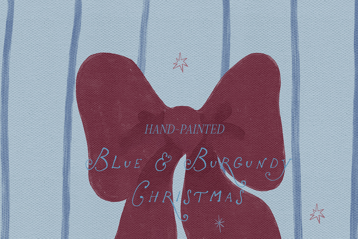 Hand-Painted Blue Burgundy Christmas, an Object Graphic by Lana Elanor (Photo 14 of 24)