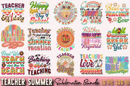 Teacher Summer Sublimation Design Bu, a Work Illustration by SVGArt