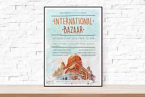 Watercolor Bazaar Flyer Template