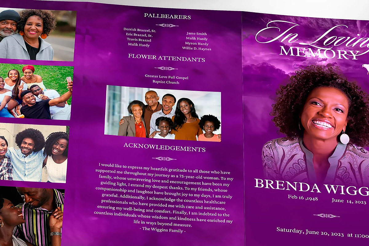 Purple Memories Tabloid Trifold Fune, a Brochure Template by Four C Graphic (Photo 10 of 10)