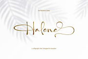 Halone - Calligraphy Font Script, a Script Font by haniefart (Thumbnail 1 of 10)