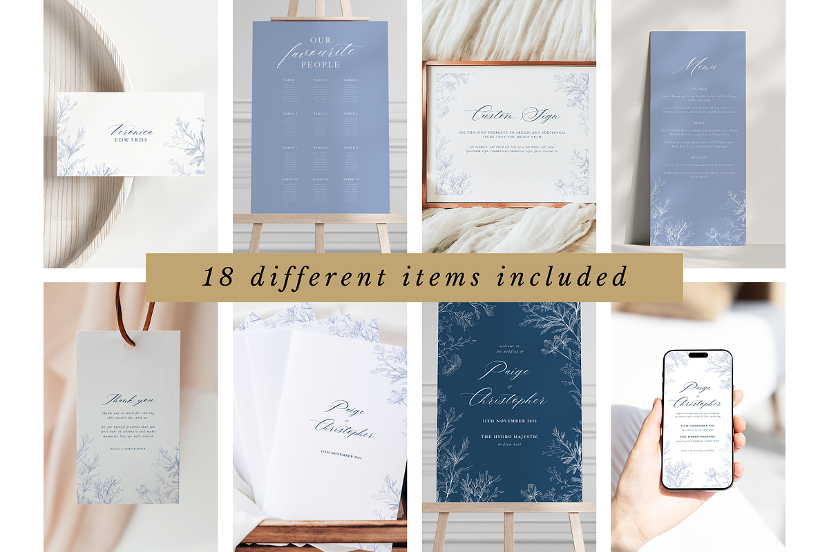 Modern French Toile DIY Wedding Set, a Stationery Template by Belle Measure (Photo 4 of 10)